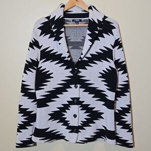 Chaps Ralph Lauren Cardigan Sweater Size Large Southwestern Aztec Western Cabin